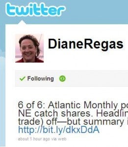 Diane Regas' Twitter page. Diane Regas, EDF Vice President - Oceans Program.