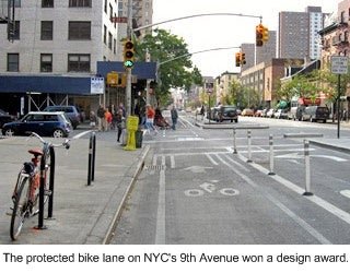 Protected Bike Lane on 9th Ave in NYC