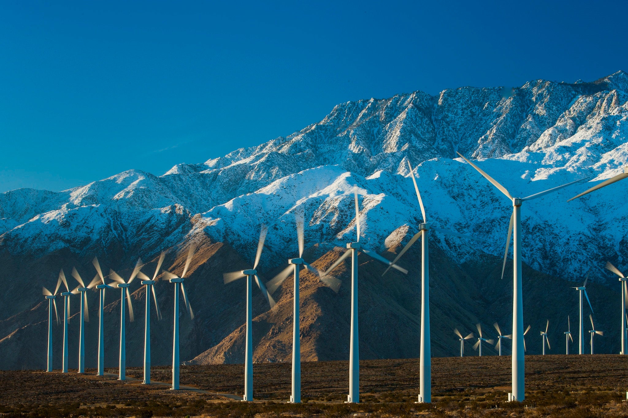 Wind farm in Mojave Desert.