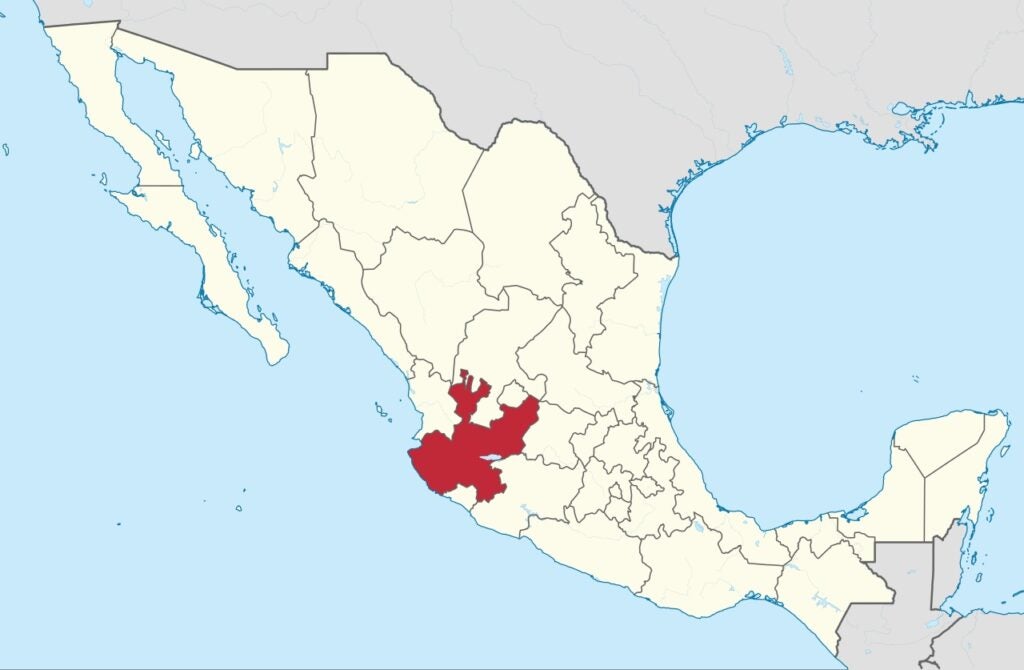 Map of the state of Jalisco, Mexico