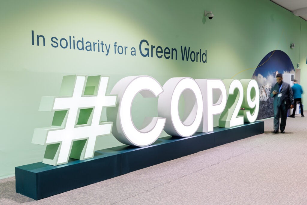 COP29 sign in Baku