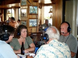 Michelle Owen with Captain Bill Kelly, and Rob Clift of the National Parks Conservation Association, during the Captain Bill Kelly Friday Night Radio Show live from the Florida Keys.