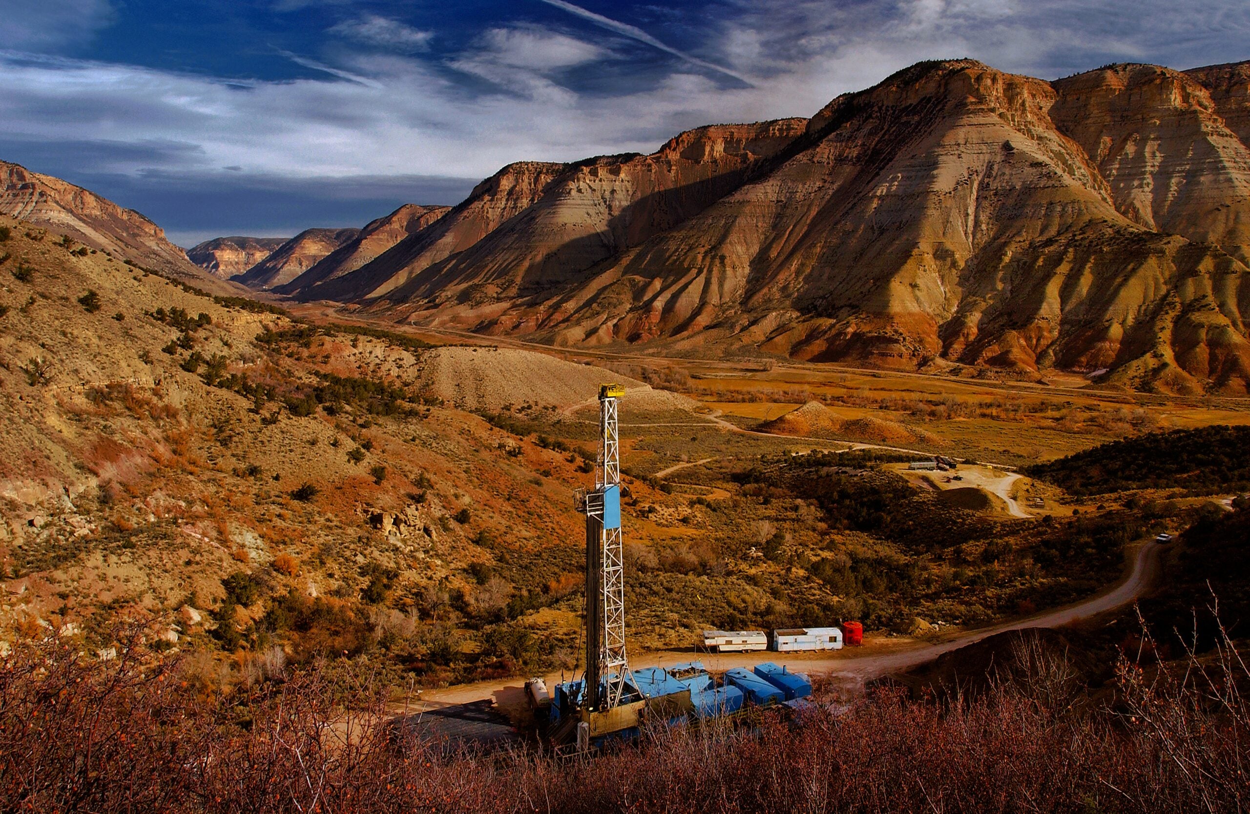Image of an energy production facility in a Colorado valley