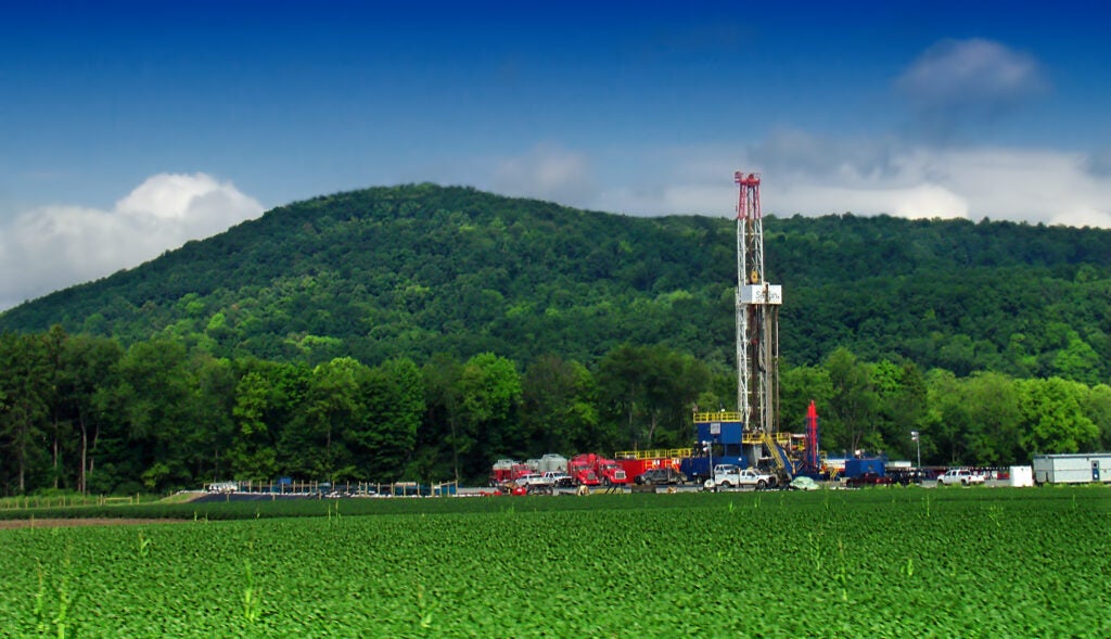 Marcellus shale gas-drilling site along PA Route 87, Lycoming County.