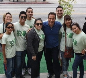 Veronica Padilla, center, with other Pacoima activitsts. 