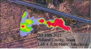 Methane plume detected on a gathering pipeline during 2021 survey.