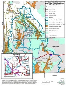 Map displaying the scope of the Upper Green River Conservation Exchange