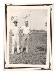 Old photo of men on a family farm 