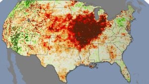Visualization of plant stress during the 2012 drought from NASA and USDA