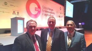 Fred Yoder, Ernie Shea and AG Kawamura representing the North American Climate Smart Agriculture Alliance at the Global Forum for Innovations in Agriculture in Abu Dhabi.