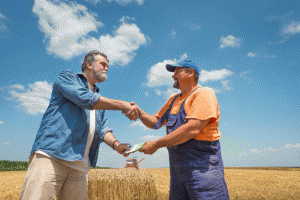 Farmers shaking hands