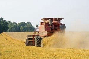 Tractor in farm field