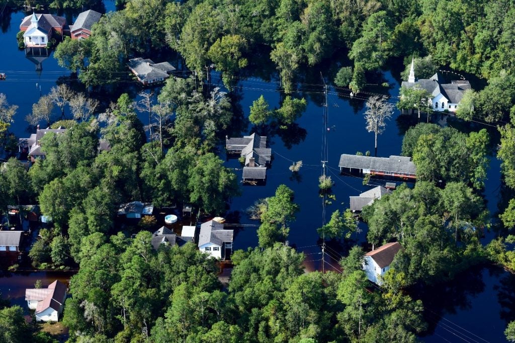Flooding in the aftermath of Hurricane Florence showcasing need for statewide resilience.