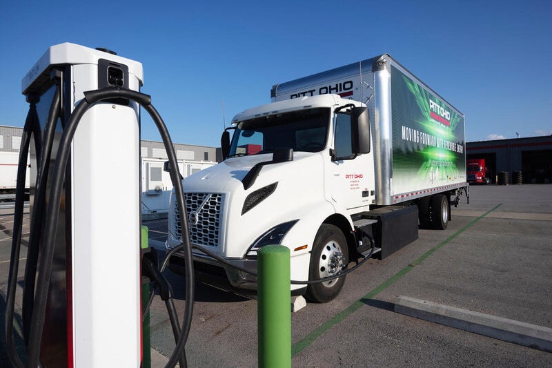 PITT OHIO's cutting edge truck fleet depot, which features wind and solar energy on-site to help charge their electric trucks.