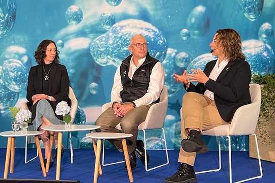 Three people discuss the Colorado River during World Water Week.