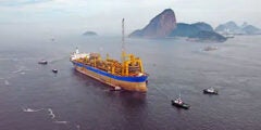 Platform ship off Brazil