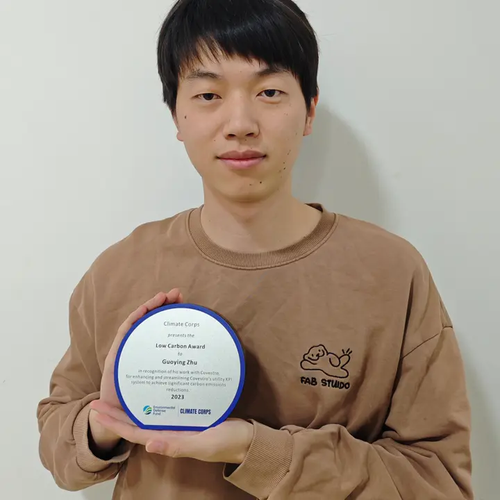 Climate Corps Award Winner Guoying Zhu